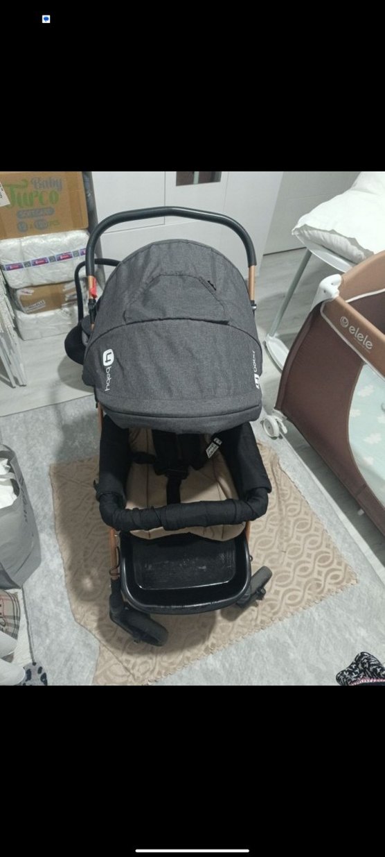 4 baby Gri Bebek Arabası+puset - Görsel 3