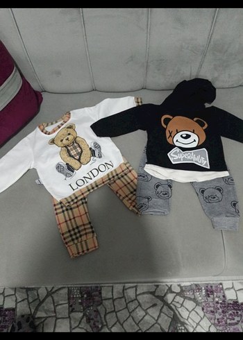 Bebek Kapüşonlu Uzun Kollu Street Wear Takım toplu satis
