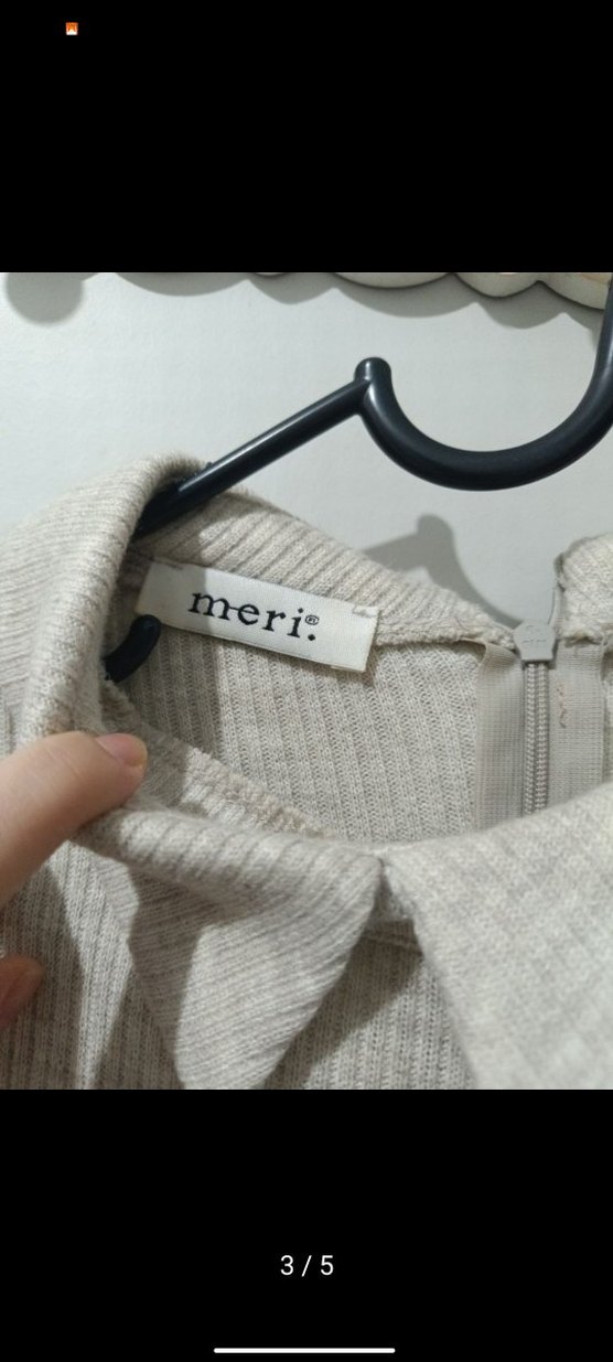 Bohem Uzun Kollu Örgü Kadın Elbise - Görsel 3