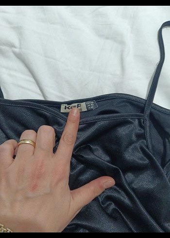 Siyah Drapeli Uzun Askılı Elbise - Görsel 2