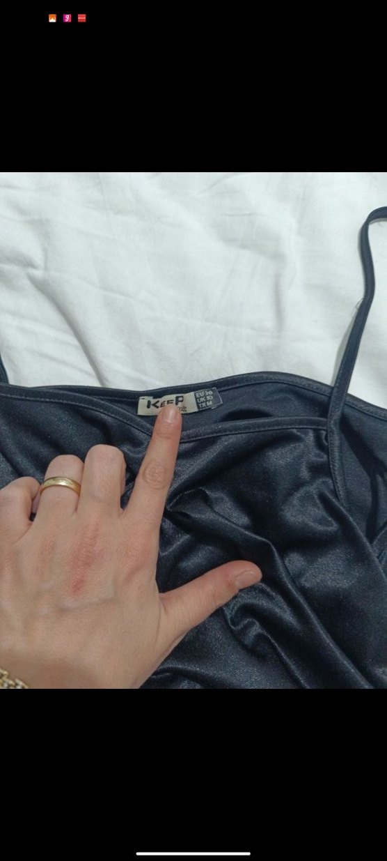 Siyah Drapeli Uzun Askılı Elbise - Görsel 2