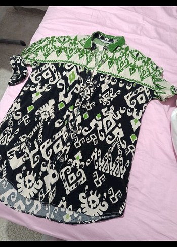 Kadın Çok Renkli Bohem Düğmeli Gömlek - Görsel 4