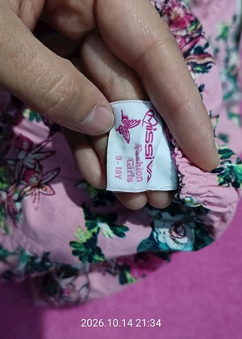 Diğer Pembe Cicekli Kiz Cocuk Elbisesi Rahat Ve Sik