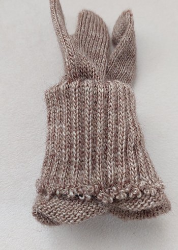 erkek Kahverengi Örgü Yün Eldiven - Görsel 3