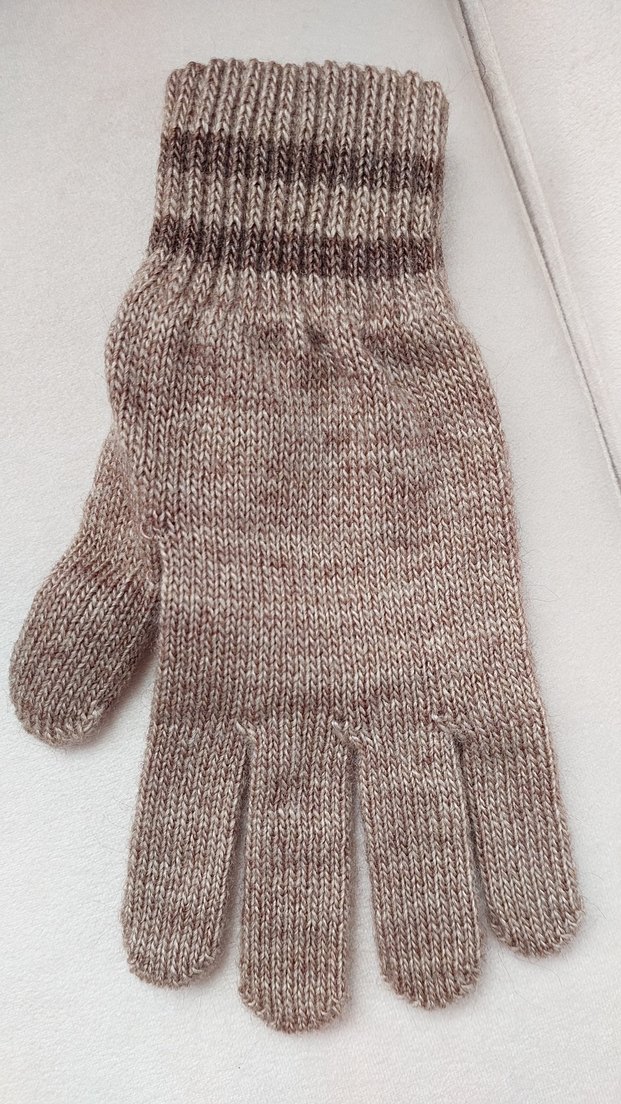 erkek Kahverengi Örgü Yün Eldiven - Görsel 2