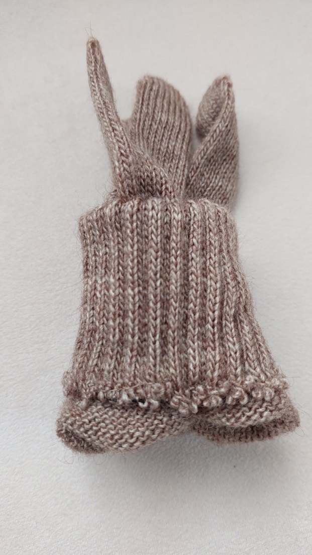 erkek Kahverengi Örgü Yün Eldiven - Görsel 3