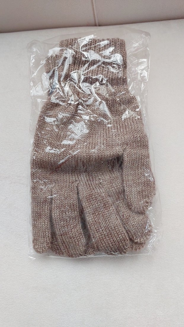 erkek Kahverengi Örgü Yün Eldiven - Görsel 4