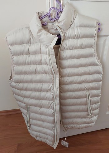 Beyaz Fermuarlı Kısa erkek Yelek - Görsel 4