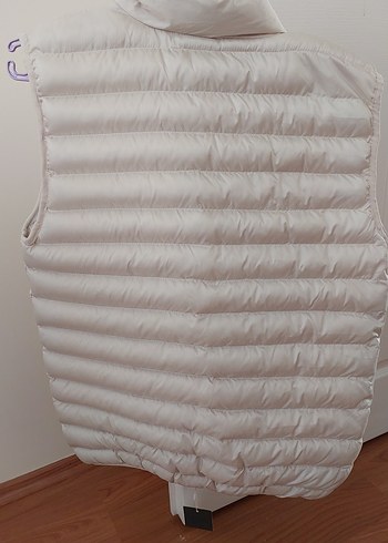 Beyaz Fermuarlı Kısa erkek Yelek - Görsel 5