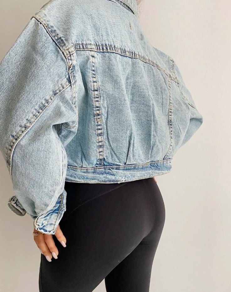 Düğmeli Açık Mavi Kadın Denim Ceket - Görsel 2