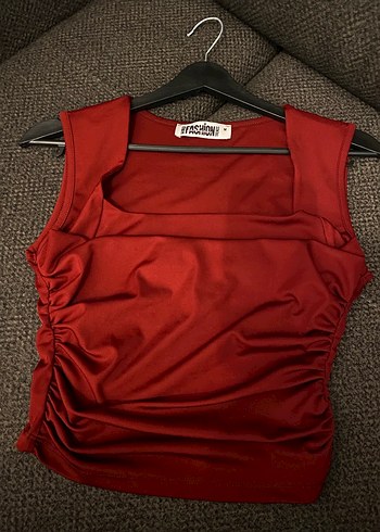 Bordo Drape kadın bluz - Görsel 2