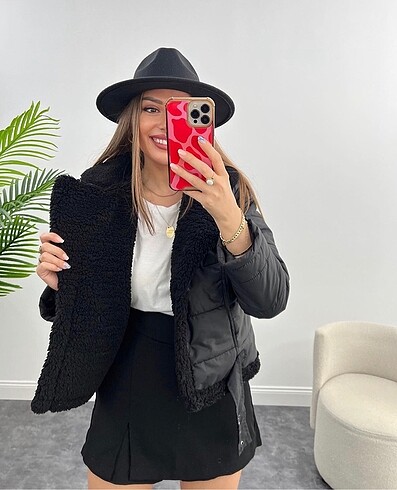 Zara içi peluş kapitone mont