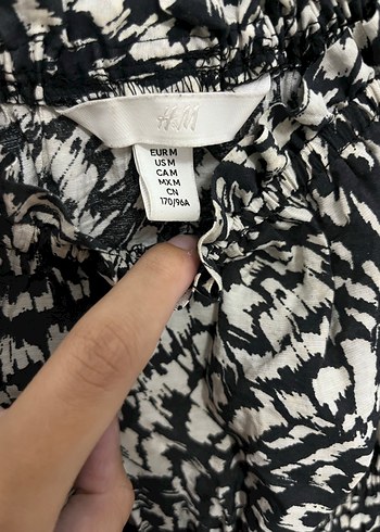 H&M Kısa Zebra Desenli Straplez Elbise
