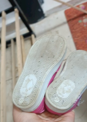 Kız Çocuk Pembe Baskılı Cırt Cırtlı Spor Ayakkabı - Görsel 3