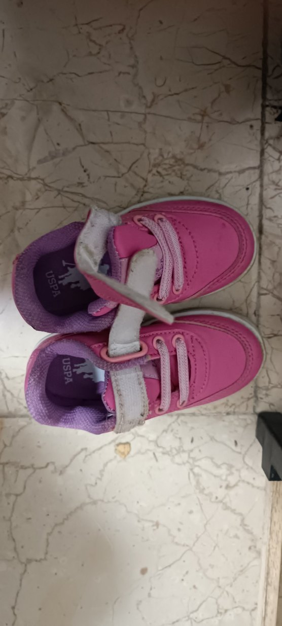 Kız Çocuk Pembe Baskılı Cırt Cırtlı Spor Ayakkabı - Görsel 2