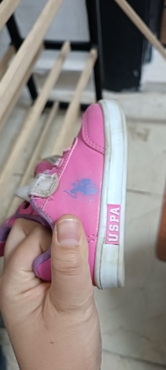 Kız Çocuk Pembe Baskılı Cırt Cırtlı Spor Ayakkabı - Görsel 4