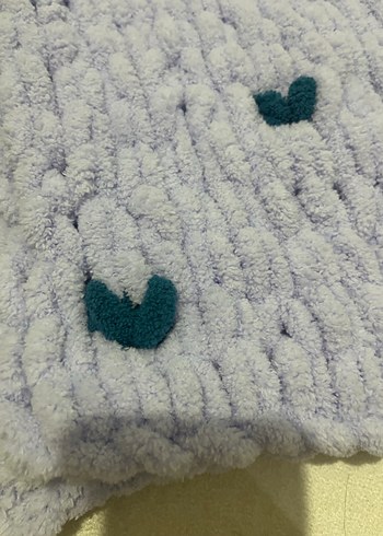 Nakışlı lila atkı - Görsel 2