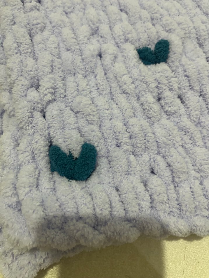 Nakışlı lila atkı - Görsel 2