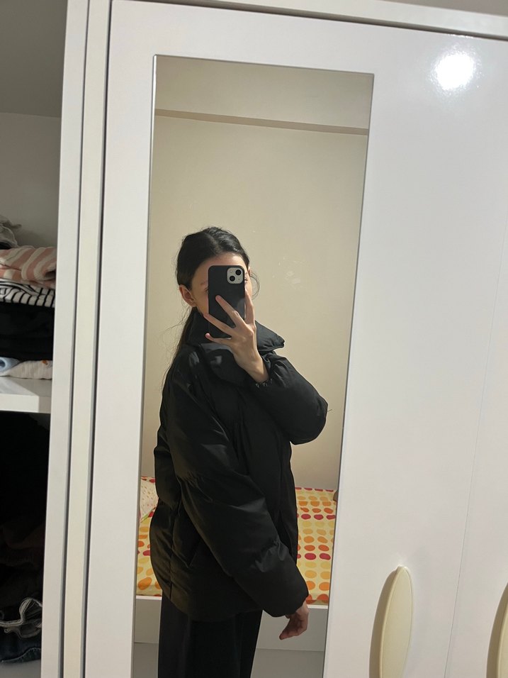 Siyah Kadın Midi Kış Montu Yüksek Yaka - Görsel 2