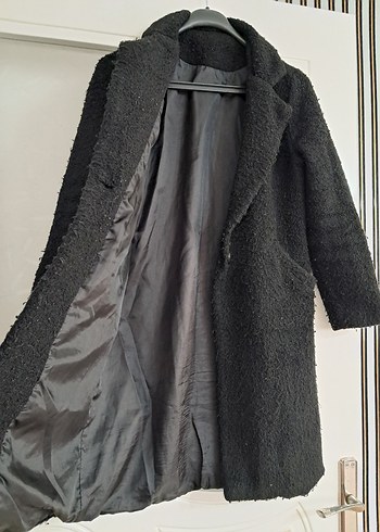 Tek Düğmeli Astarlı Teddy Kumaş Kaban - Görsel 5