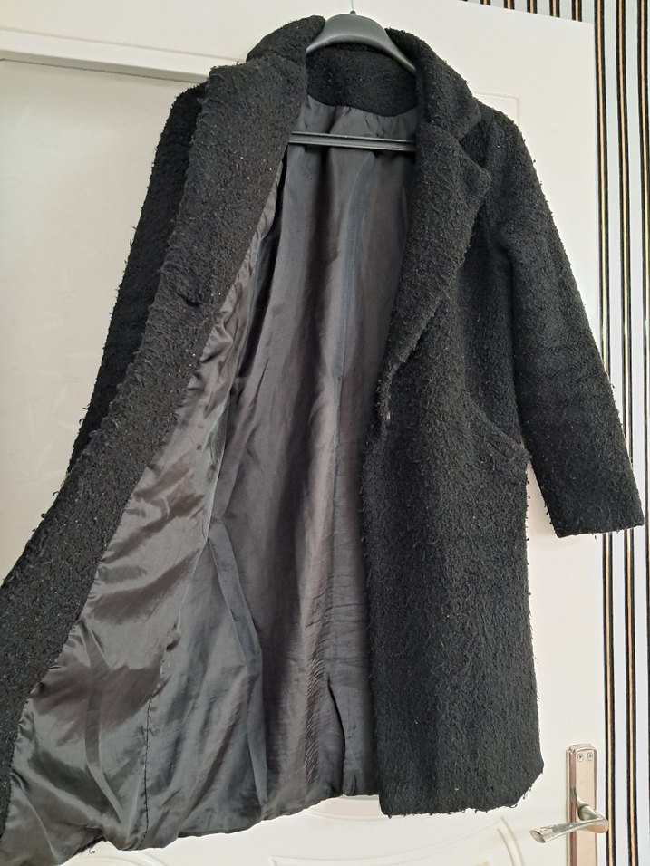 Tek Düğmeli Astarlı Teddy Kumaş Kaban - Görsel 5