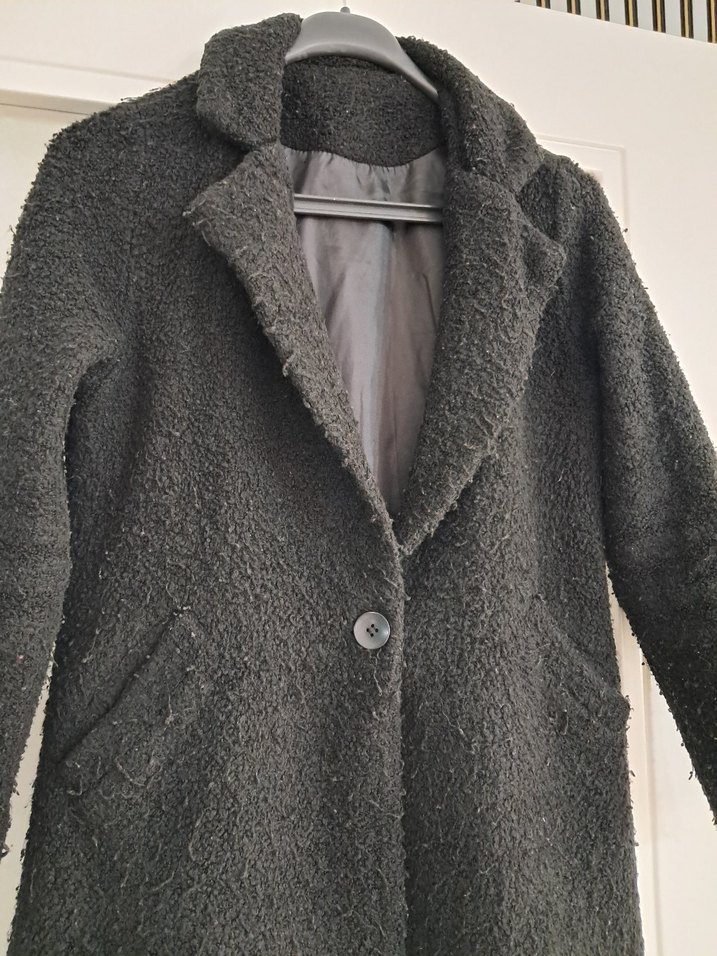 Tek Düğmeli Astarlı Teddy Kumaş Kaban - Görsel 4