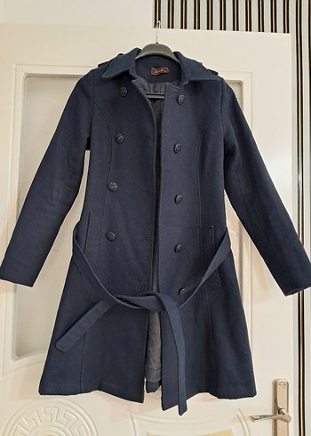 Lacivert çift düğmeli kaban - Görsel 2