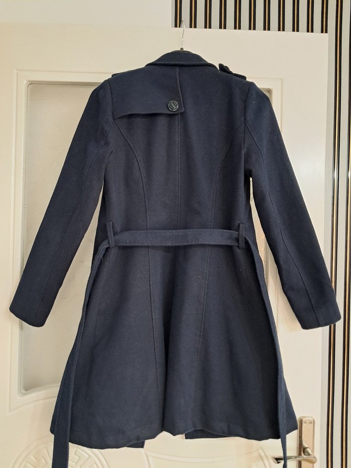 Lacivert çift düğmeli kaban - Görsel 5