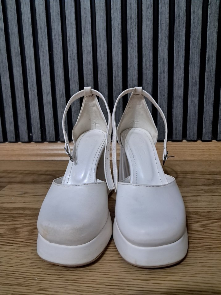 Beyaz Nişan Düğün Ayakkabısı - Görsel 5