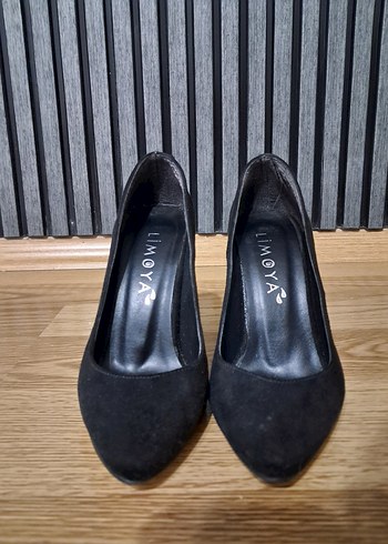 Siyah Süet Stiletto Topuklu Kadın Ayakkabı - Görsel 5