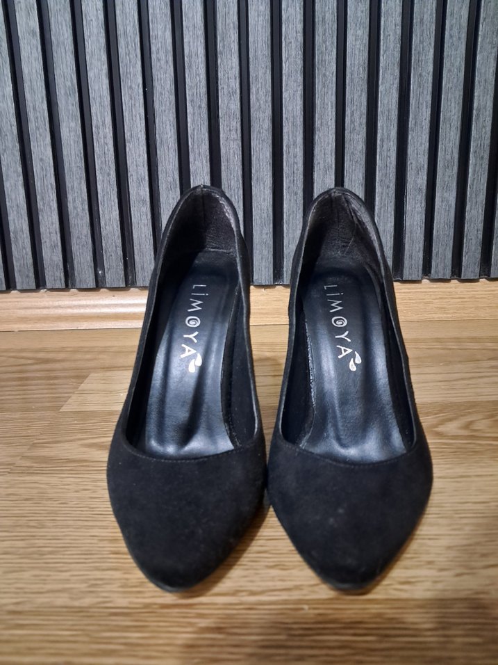 Siyah Süet Stiletto Topuklu Kadın Ayakkabı - Görsel 5