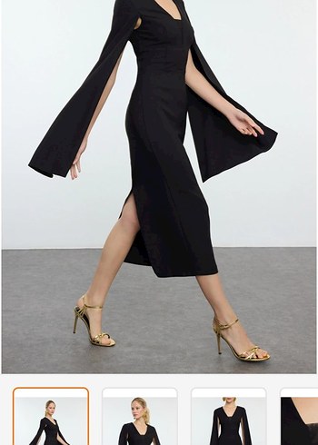 Pelerin Kollu Abiye elbise - Görsel 2