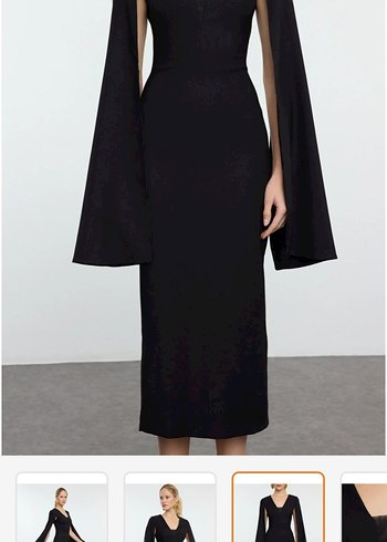 Pelerin Kollu Abiye elbise - Görsel 3