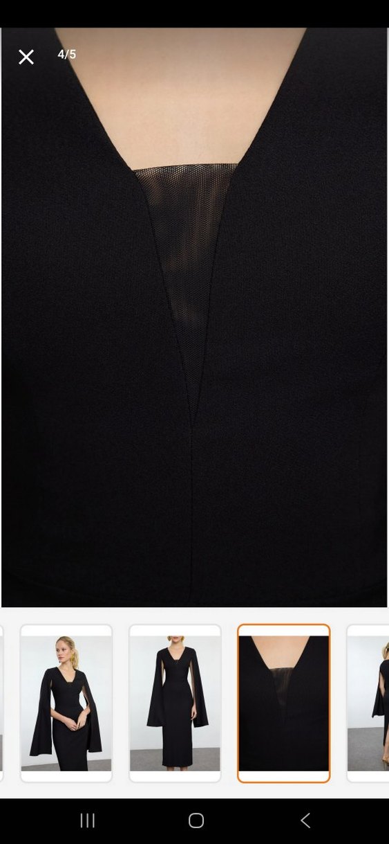 Pelerin Kollu Abiye elbise - Görsel 4