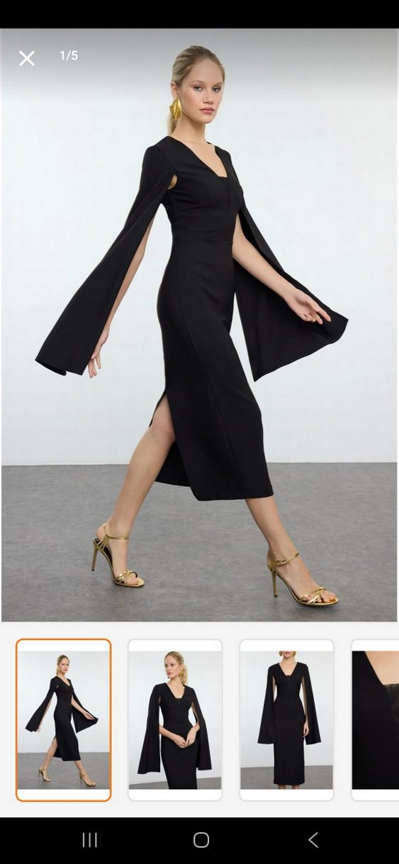 Pelerin Kollu Abiye elbise - Görsel 2