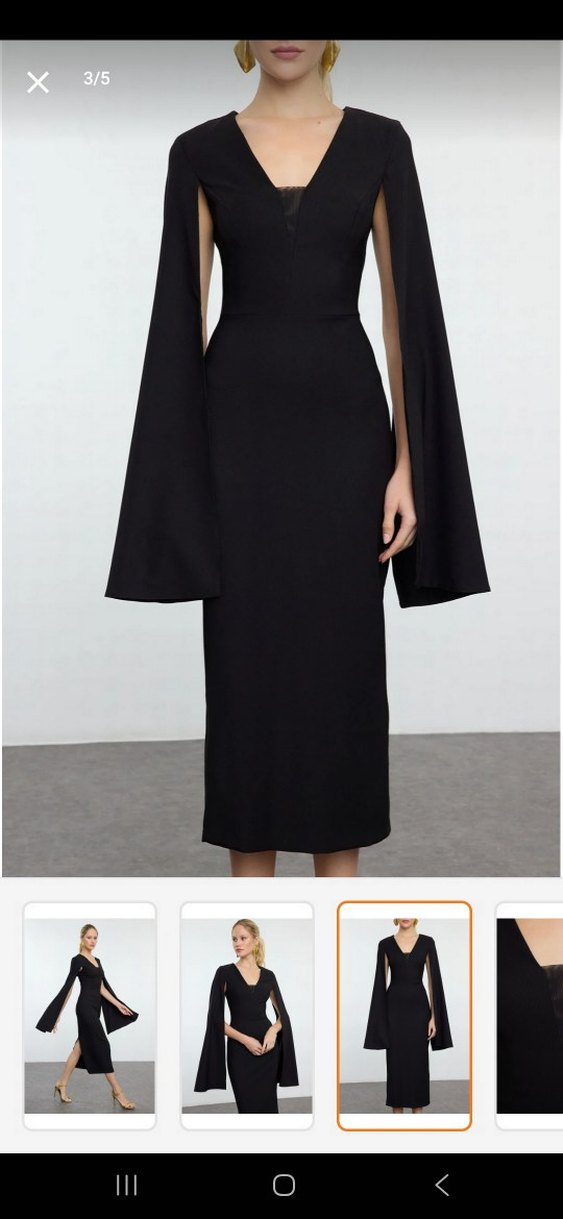 Pelerin Kollu Abiye elbise - Görsel 3