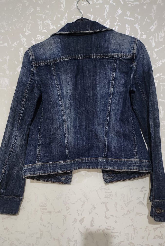 Düğmeli Lacivert Kadın Denim Ceket - Görsel 2