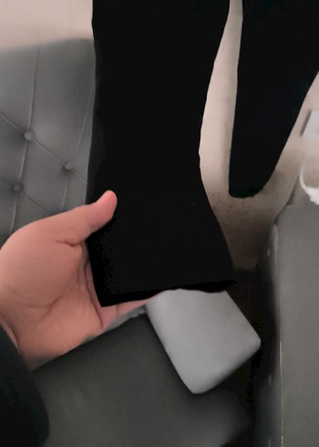 Düğmeli Siyah Kadın Denim Pantolon - Görsel 8