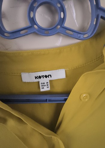 Sarı Kısa Kollu Keten Tişört - Görsel 5