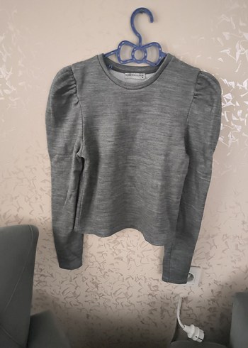 Gri Kadın Triko Uzun Kollu Kazak - Görsel 2