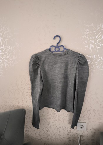 Gri Kadın Triko Uzun Kollu Kazak - Görsel 5