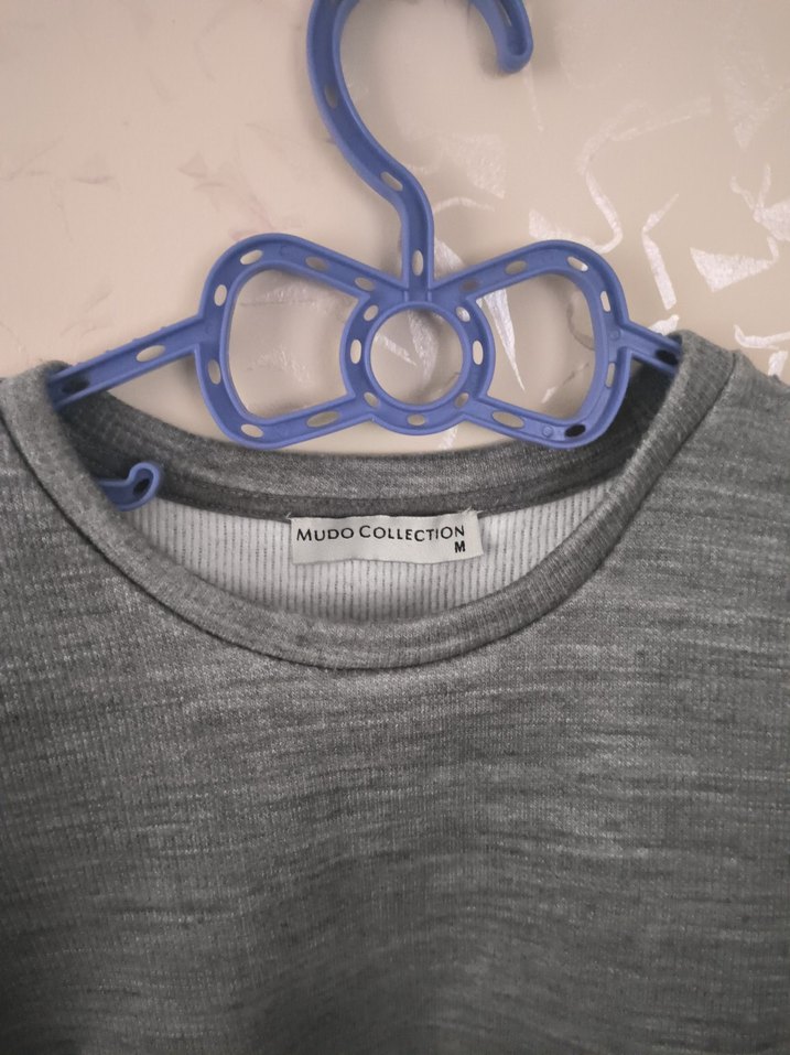 Gri Kadın Triko Uzun Kollu Kazak - Görsel 3