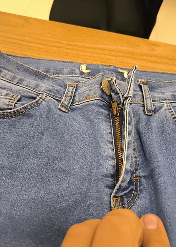 30 Beden mavi Renk Kadın Mavi Bol Paça Midi Kot Pantolon