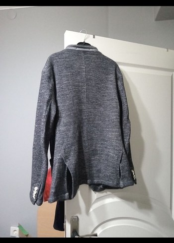 Gri Erkek Keten Düğmeli Ceket - Görsel 2