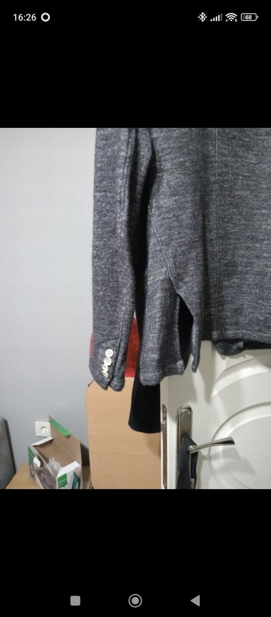 Gri Erkek Keten Düğmeli Ceket - Görsel 3