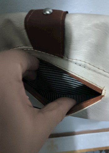 Bej Deri Tokalı Kadın Çanta - Görsel 7