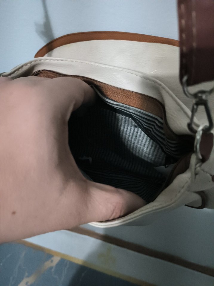 Bej Deri Tokalı Kadın Çanta - Görsel 5