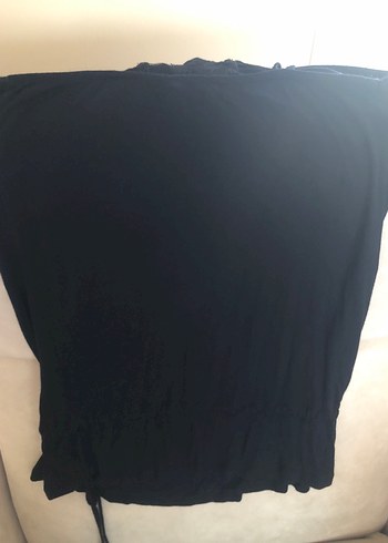 Diğer Boncuk Detaylı Siyah Bohem Bluz