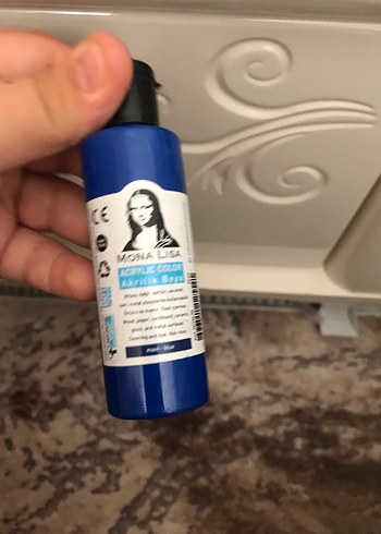 Beden Mona Lisa Parlak Mavi ve siyah Akrilik Boya