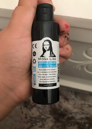 Mona Lisa Parlak Mavi ve siyah Akrilik Boya